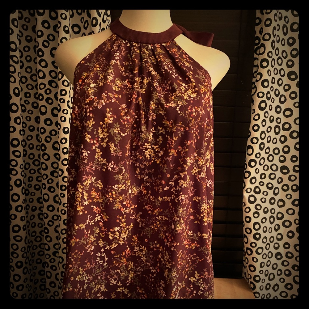 Purple floral print dress